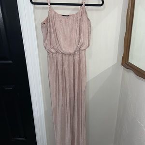 Forever 21 Champagne Pleated Jumpsuit